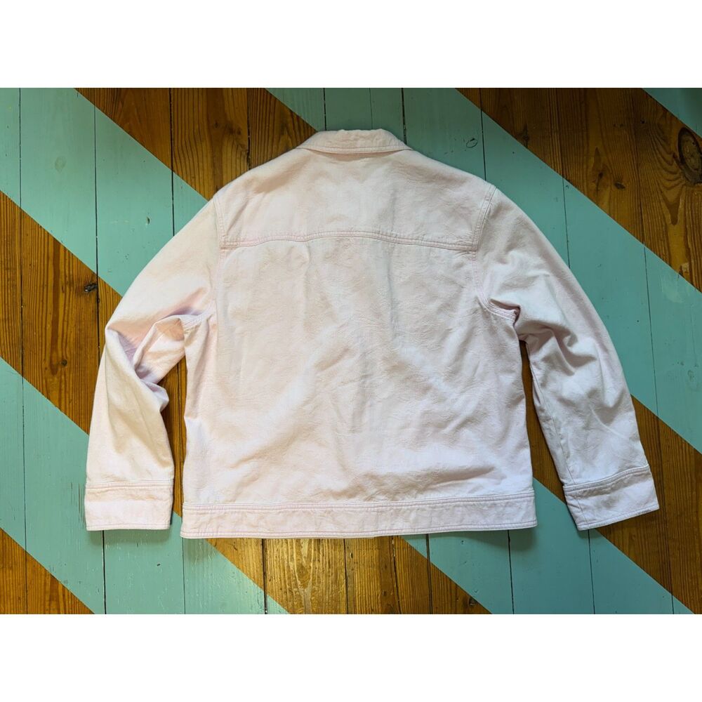 J. Jill Pink Cotton Textured Jacket Size L Button Front Casual Spring Jacket - Picture 9 of 9